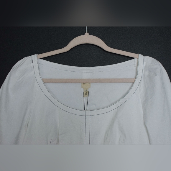 NWT Rebecca Taylor White Structured Long Sleeve Top Sz M - Picture 3 of 9